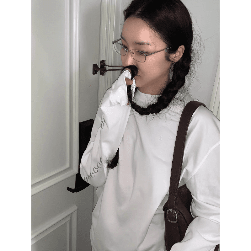 21 순면 이후 패키지 칼라 새로운 라운드 넥 뭉치 구두 긴팔 프린트 티셔츠 이미지 5