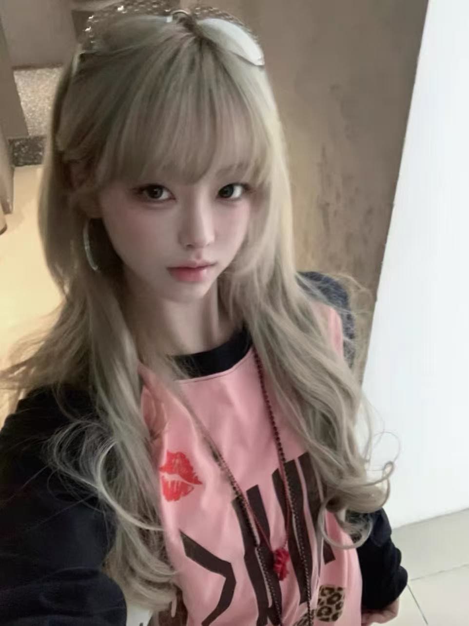 200그램 순면 플러그 루오 모방 당겨서 어깨 테두리 긴팔 티셔츠 이미지 2