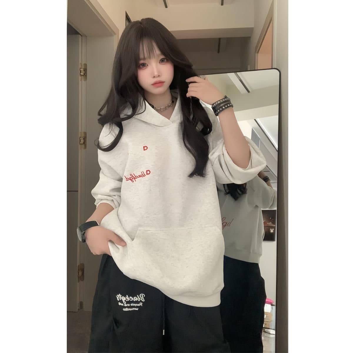좋은 품질 원본 솜씨 음식 털 후아 면 복합 후드 티 스웨터 이미지 3
