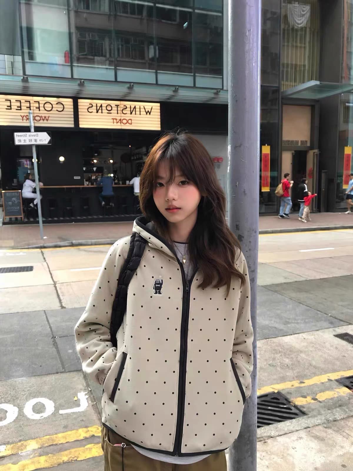 얇은 스타일 복잡한 블랙 하단 이후 패키지 칼라 순수한 Mianhua 면 복합 후드티 여성 이미지 4