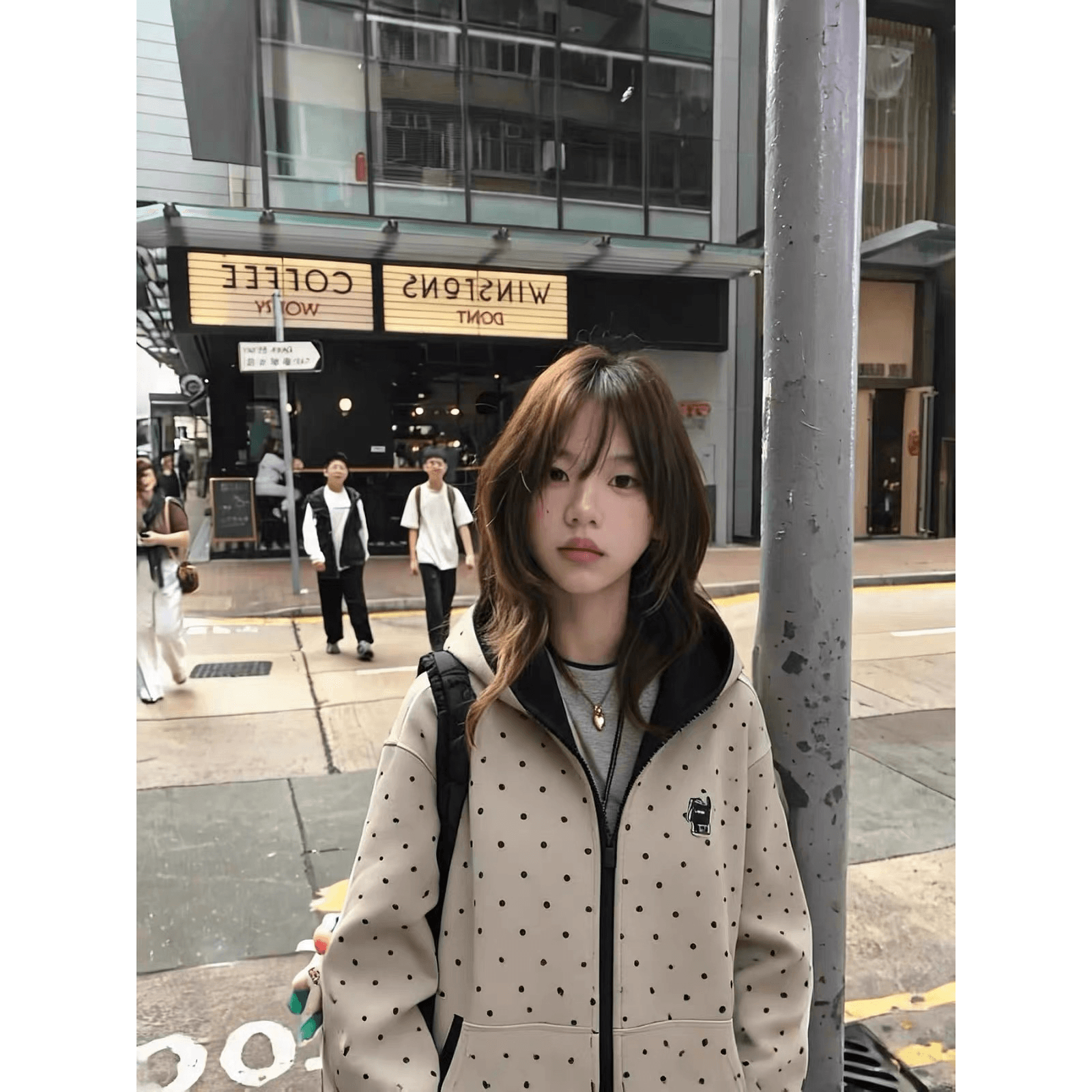 얇은 스타일 복잡한 블랙 하단 이후 패키지 칼라 순수한 Mianhua 면 복합 후드티 여성 이미지 5
