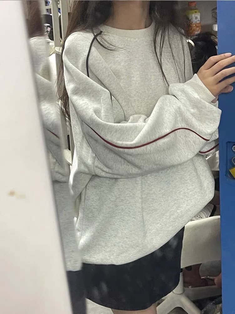 얇은 스타일 털이 있는 순수한 Mianhua 면 복합 후드티 여성 이미지 3