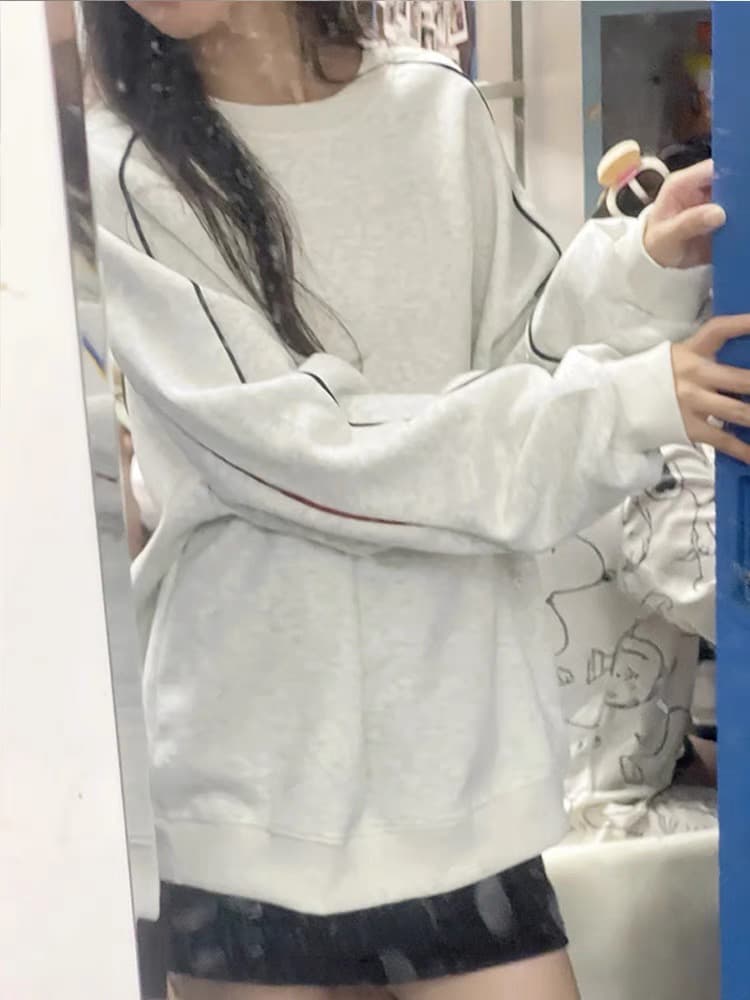 얇은 스타일 털이 있는 순수한 Mianhua 면 복합 후드티 여성 상세 이미지 2