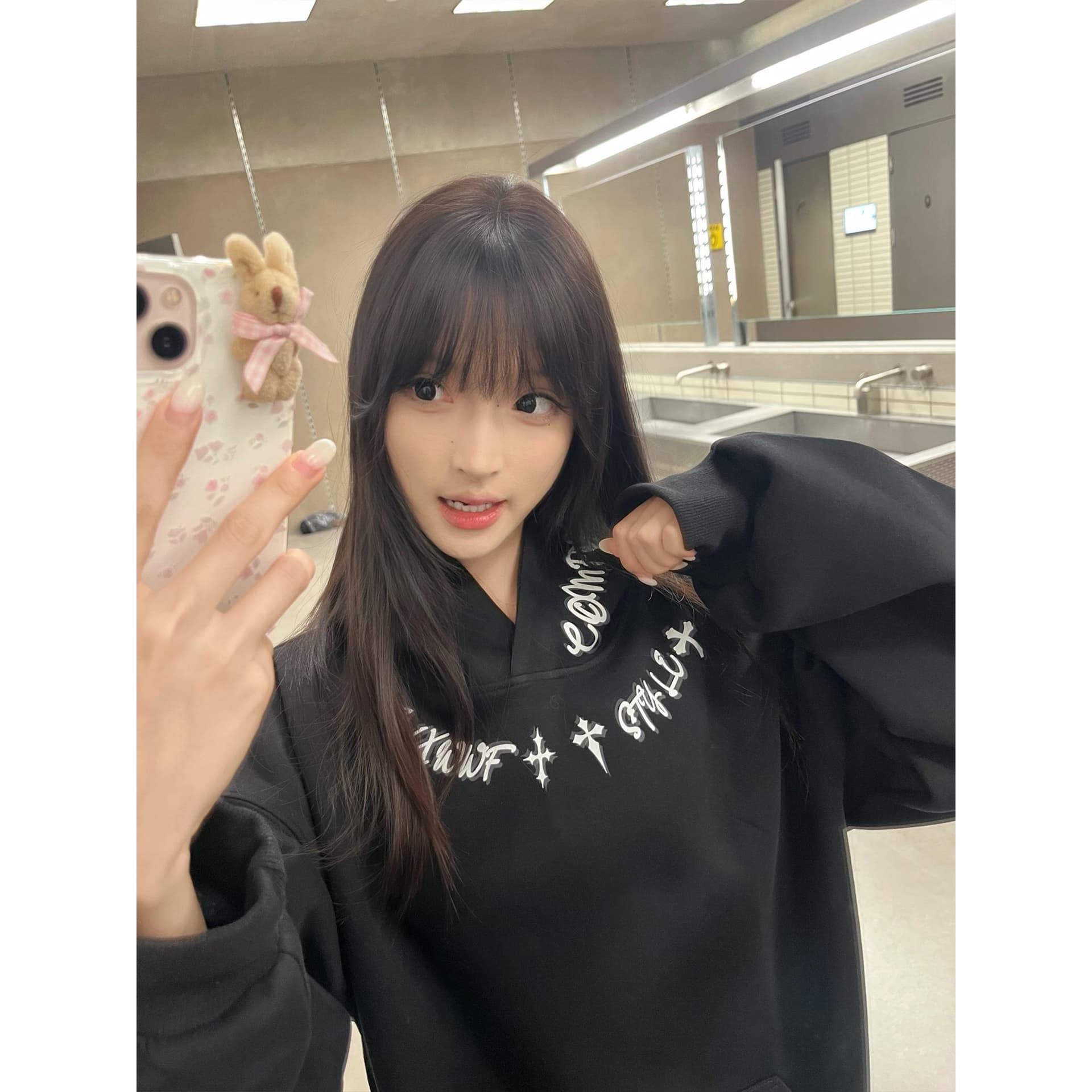 후아 면 복합 없음 모자 로프 있음 주머니 후드 티 스웨터 여성 얇은 스타일 털이 있는 이미지 5