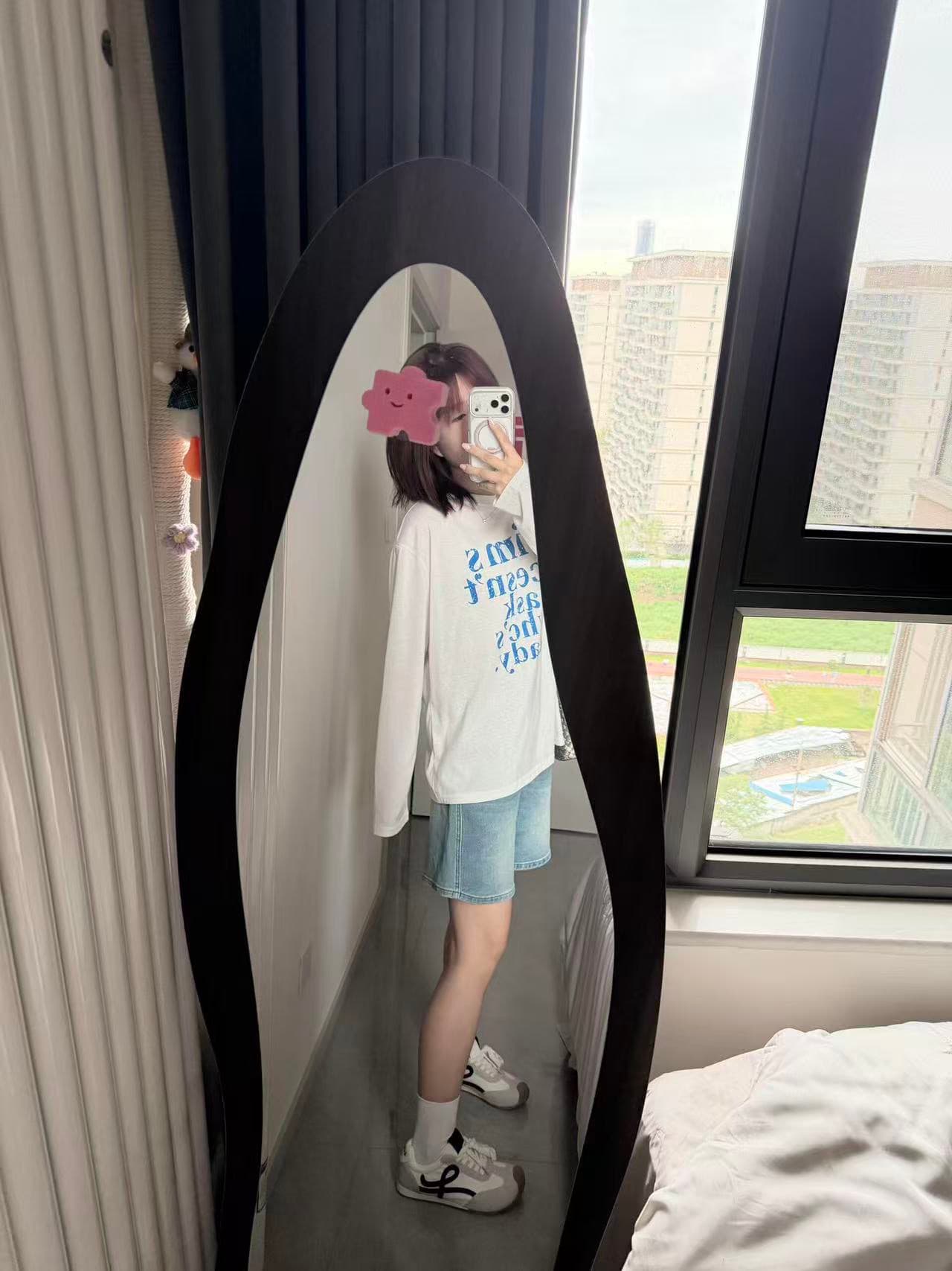 높은 품질 순면 200그램 21 빗질하다 정밀 프린트 가을 루즈핏 긴팔 티셔츠 여성
