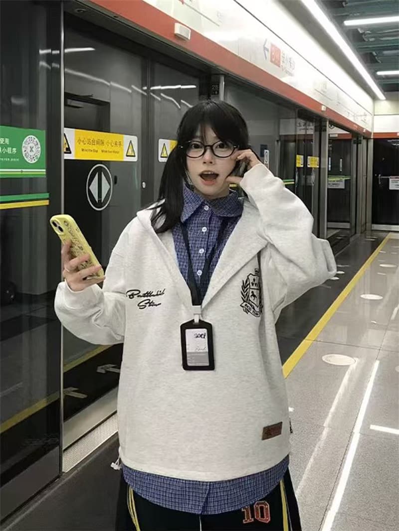 있음 선적 좋은 품질 원본 솜씨 광저우 체크 직물 목록 자수 순수한 Mianhua 면 후드티 상세 이미지 3