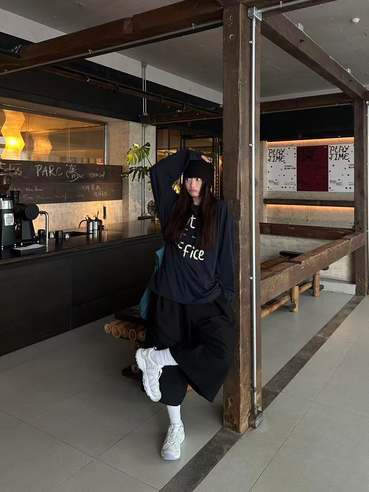 높은 품질 순면 200그램 21 빗질하다 정밀 프린트 가을 루즈핏 긴팔 티셔츠 여성