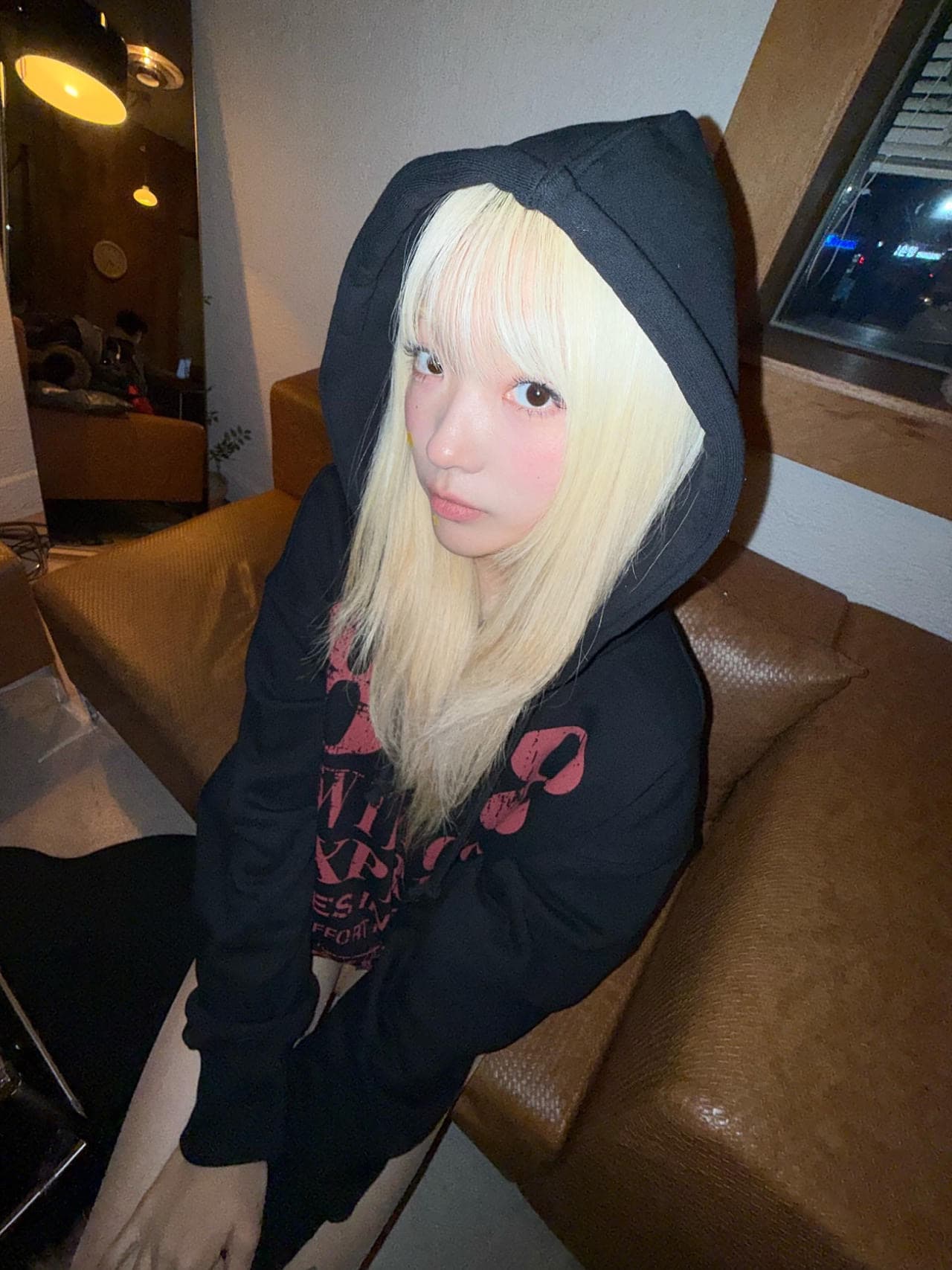 후아 면 복합 얇은 스타일 320 그램 털이 있는 420g 헝겊 느낌 프린트 없음 모자 로프 후드 티 스웨터 이미지 4