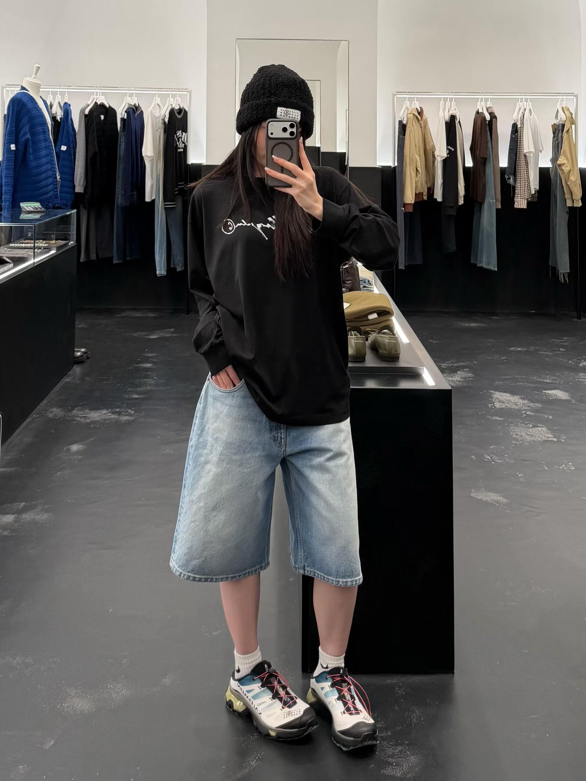 원본 것 순면 200그램 21 느낌 프린트 루즈핏 만나는 손 소매 뭉치 구두 긴팔 티셔츠 이미지 2