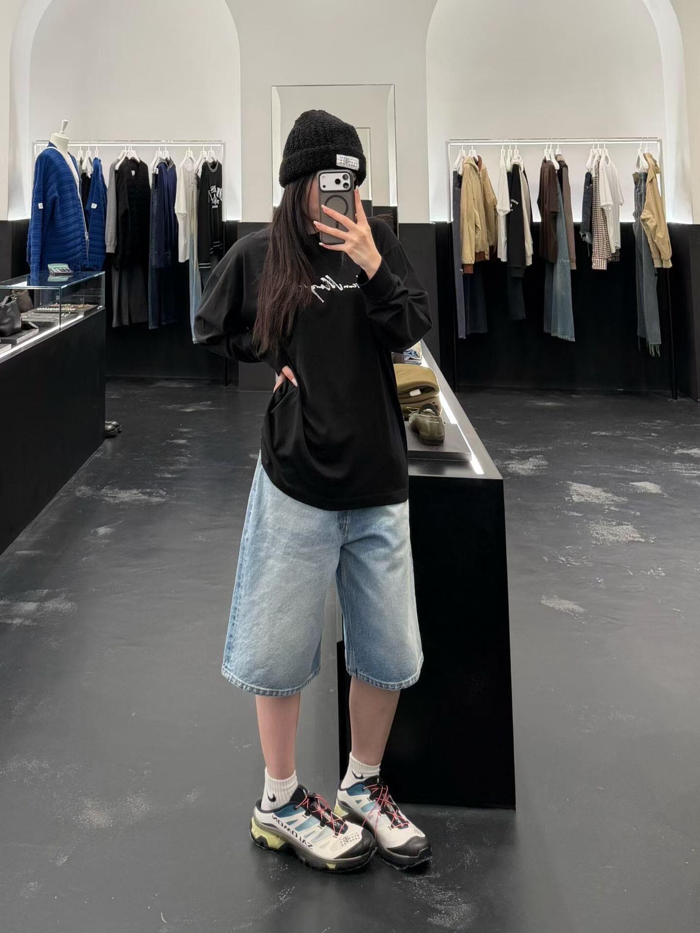 원본 것 순면 200그램 21 느낌 프린트 루즈핏 만나는 손 소매 뭉치 구두 긴팔 티셔츠 상세 이미지 3