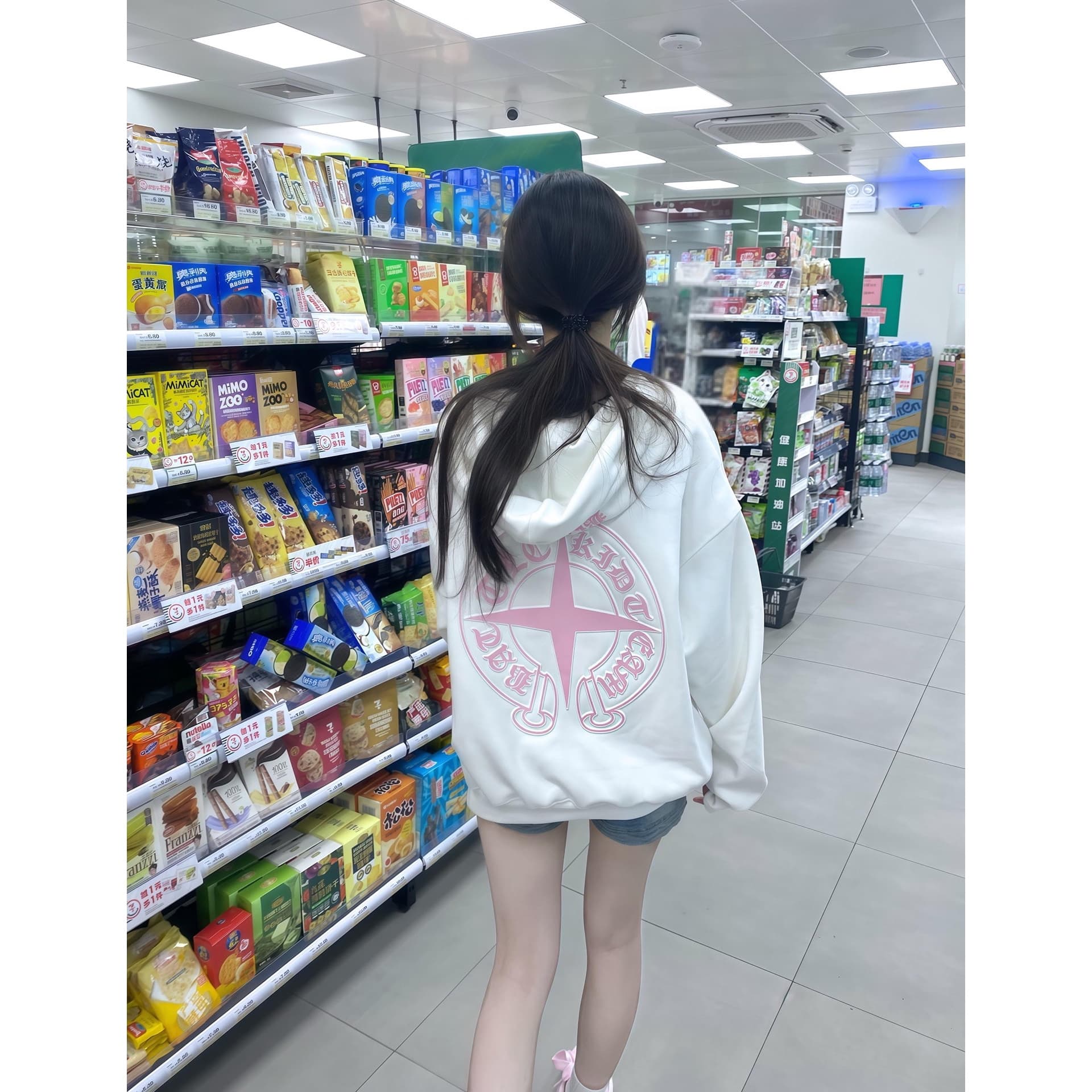 얇은 스타일 백금 지퍼 자수 범프 휘장 이후 패키지 칼라 순수한 Mianhua 면 복합 후드티 이미지 5