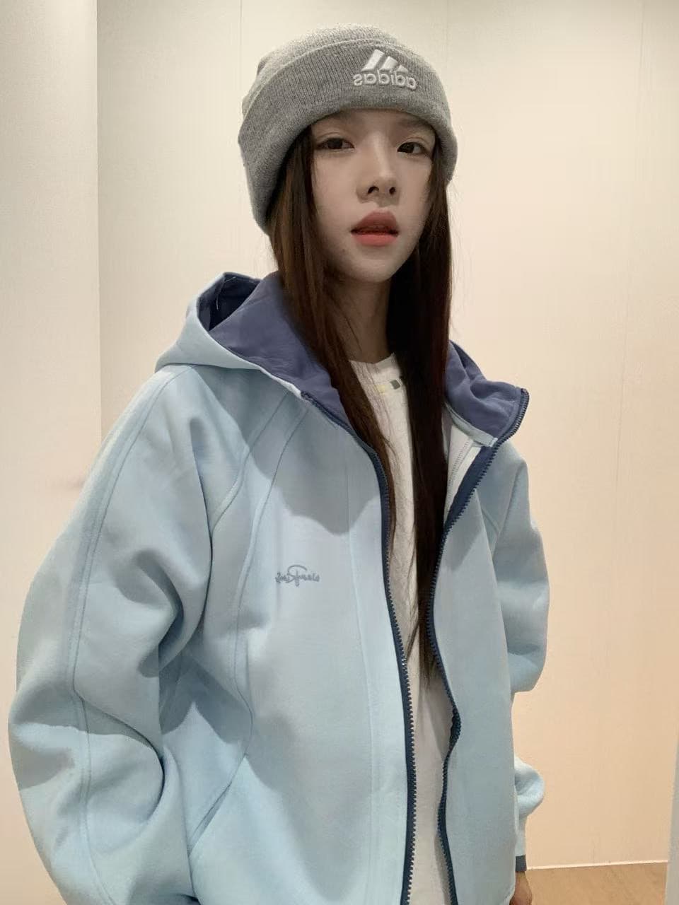 얇은 스타일 털이 있는 원본 솜씨 압력 라인 자수 순수한 Mianhua 면 후드 티 스웨터 상세 이미지 5