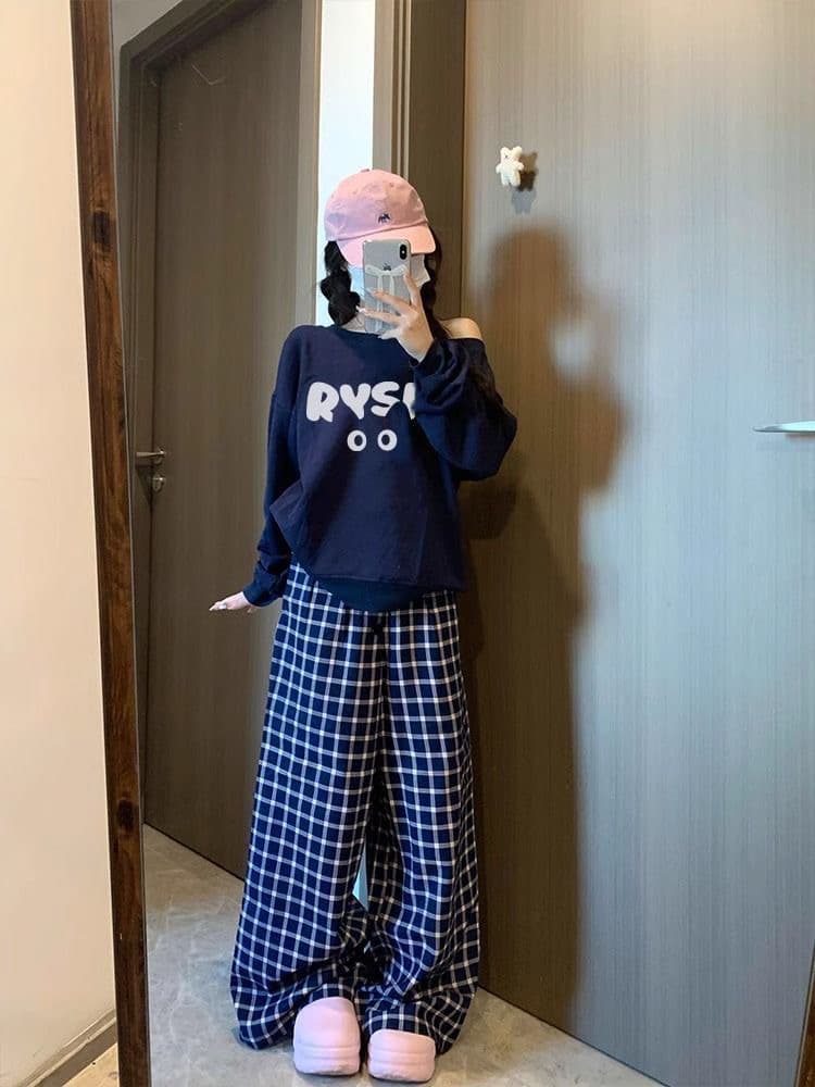 아메리칸 레트로 핫걸 비스듬한 어깨 프린트 루즈핏 후드티