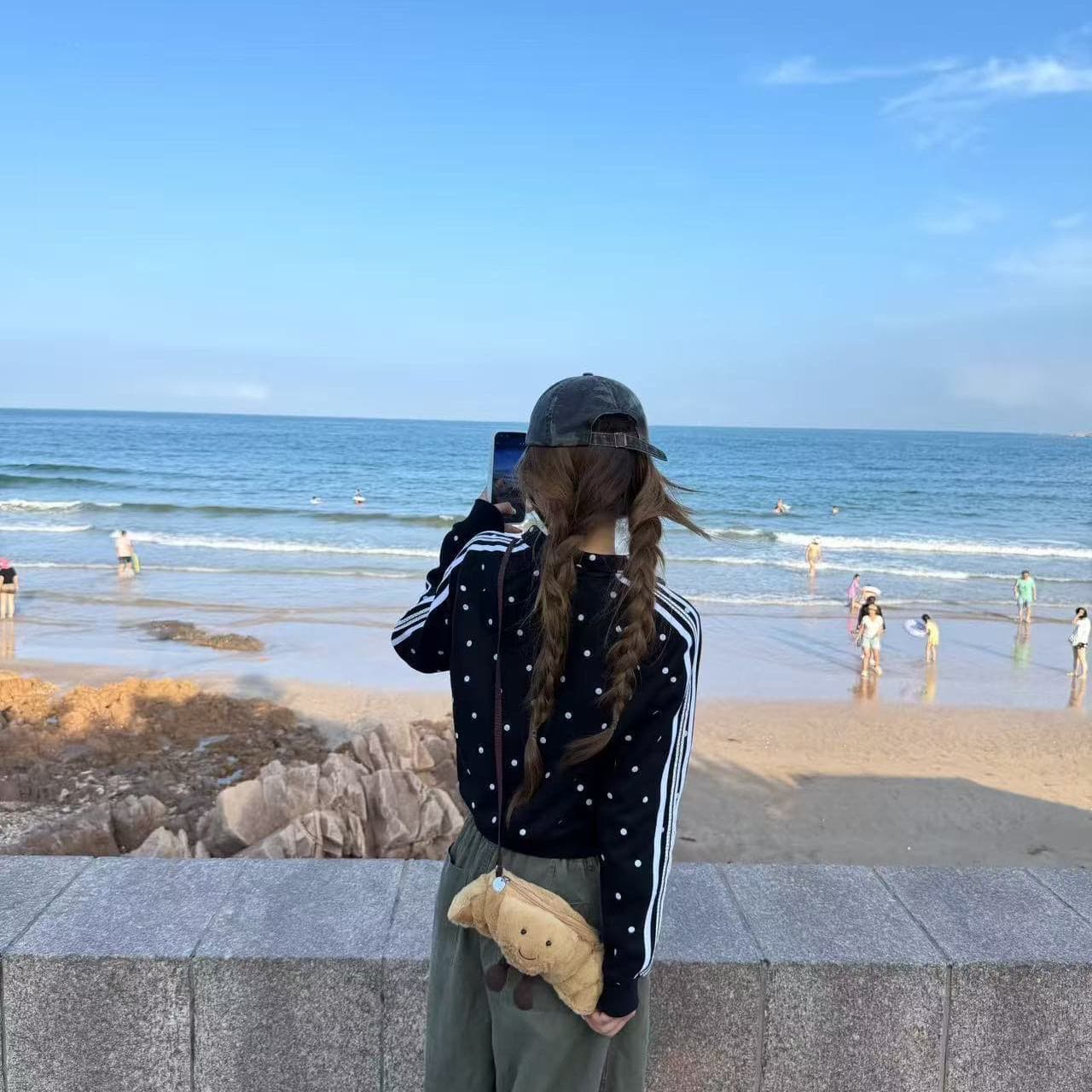 얇은 스타일 이후 패키지 칼라 순수한 Mianhua 면 복합 후드티 여성 이미지 3