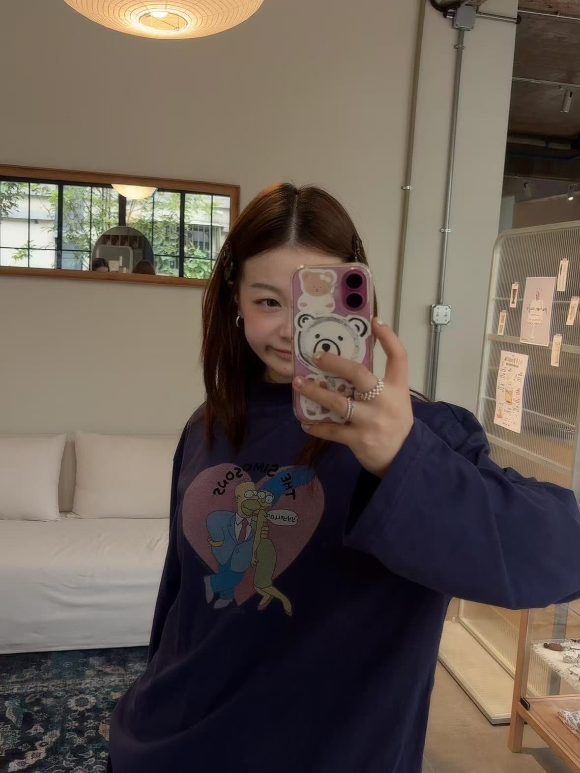 빗질하다 닫기 순면 이후 패키지 칼라 긴팔 라운드 넥 티셔츠 알파벳 프린트 맨위 상세 이미지 5