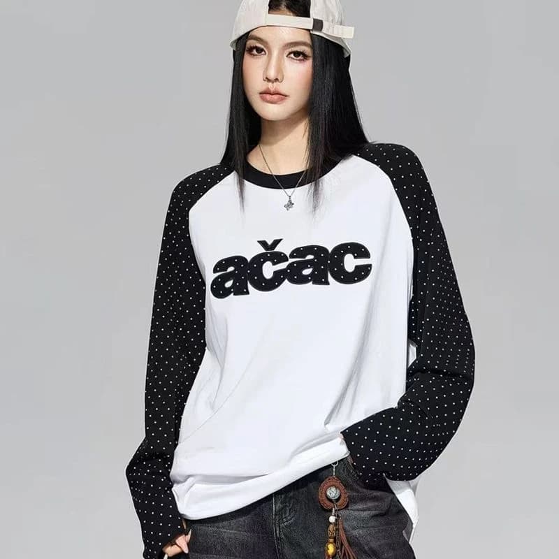 패치 자수 19 지점 220 그램 순면 긴팔 티셔츠 남녀 이미지 3
