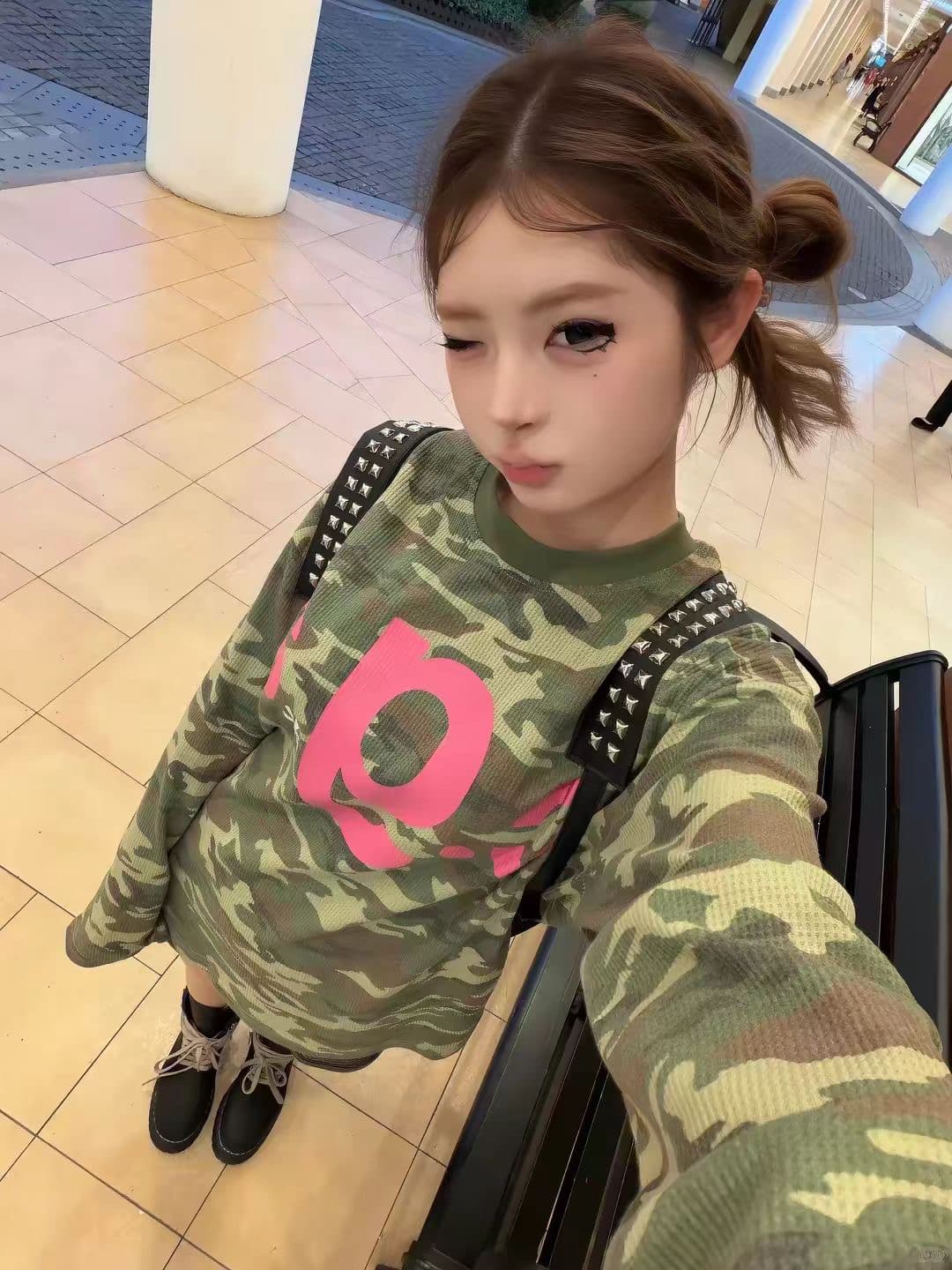 광저우 후아 남편 그리드 원본 크기 이후 패키지 칼라 프린트 카모플라주 티셔츠 상세 이미지 5