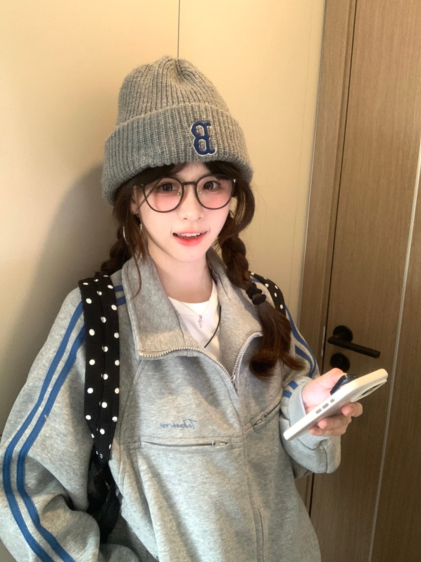 얇은 스타일 털이 있는 원본 솜씨 순수한 Mianhua 면 복합 후드티 여성 상세 이미지 1