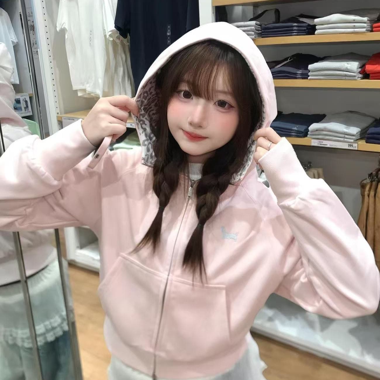 얇은 스타일 이후 패키지 기사 원본 것 자수 순수한 Mianhua 면 복합 후드티 여성 이미지 4
