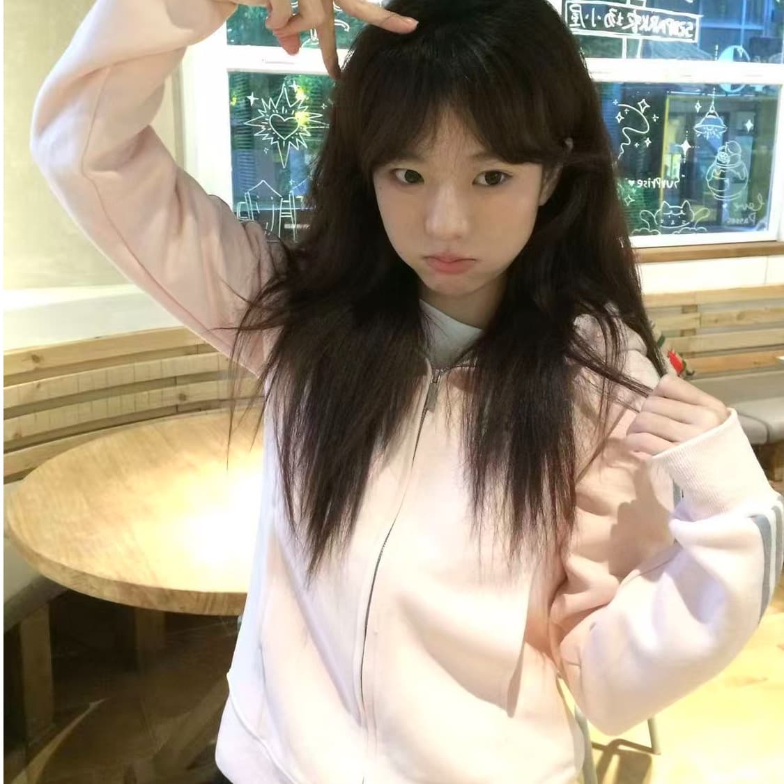 얇은 스타일 이후 패키지 기사 자수 순수한 Mianhua 면 복합 후드티 여성 상세 이미지 1
