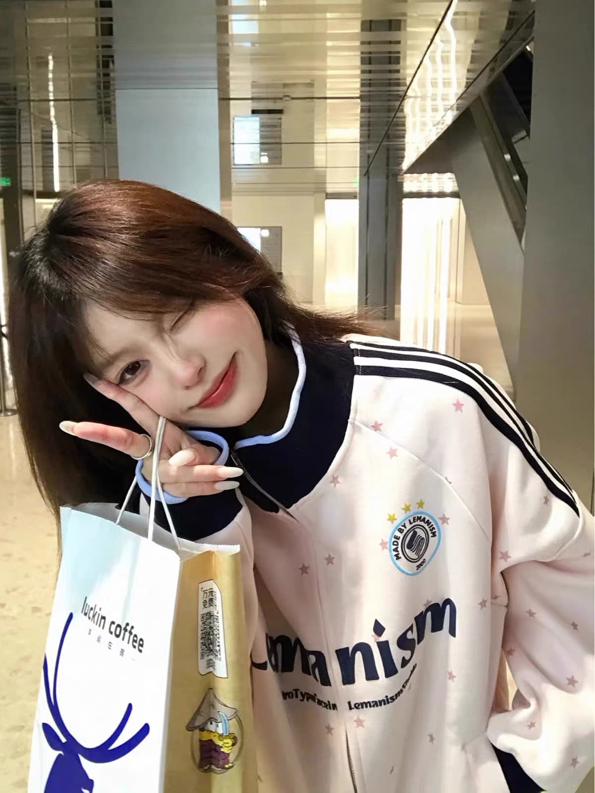 있음 선적 얇은 스타일 원본 압력 라인 원본 지퍼 포밍 프린트 순수한 Mianhua 면 후드티 이미지 4