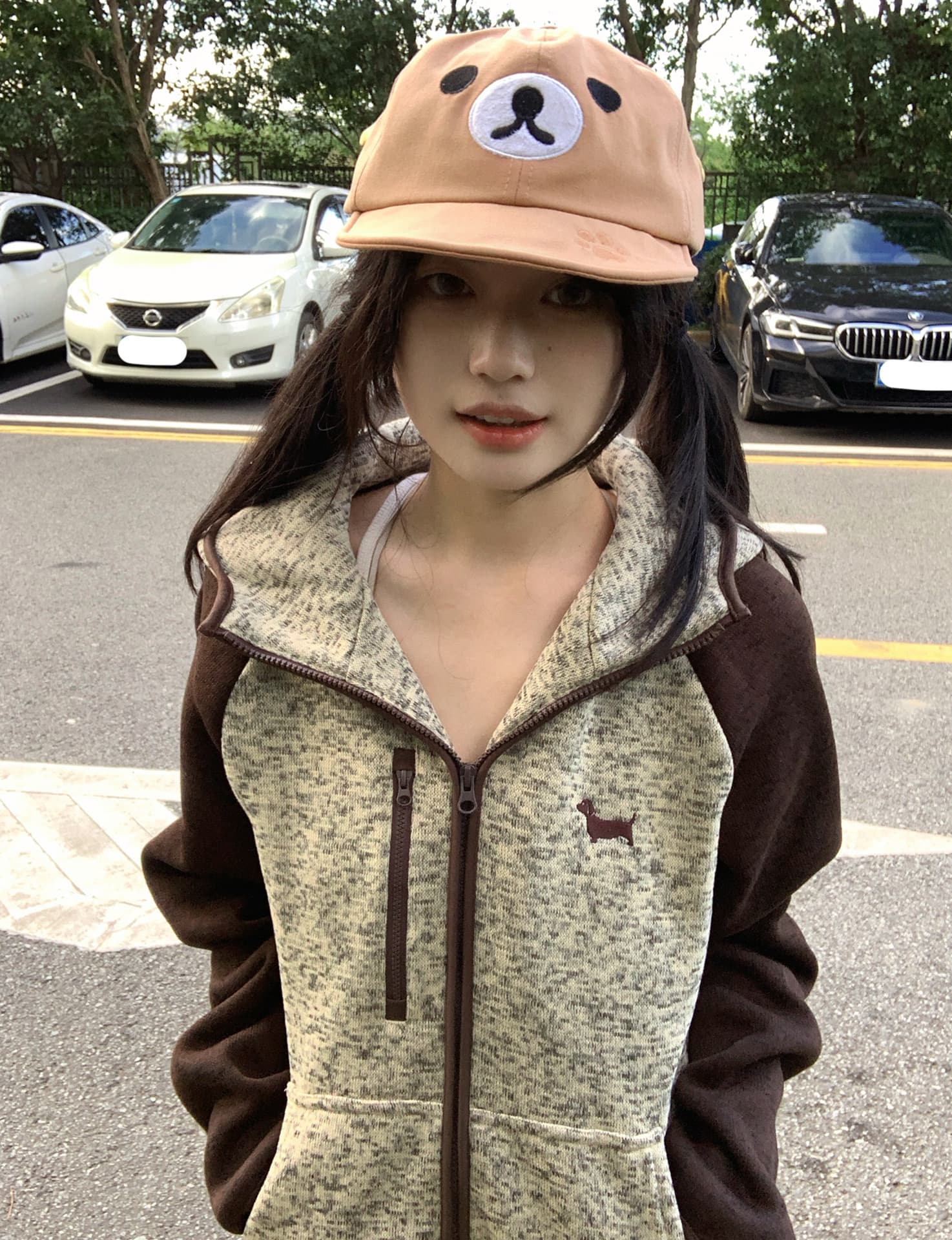 플리스 섹션 자수 원본 솜씨 광저우 원본 원단 후드티 여성
