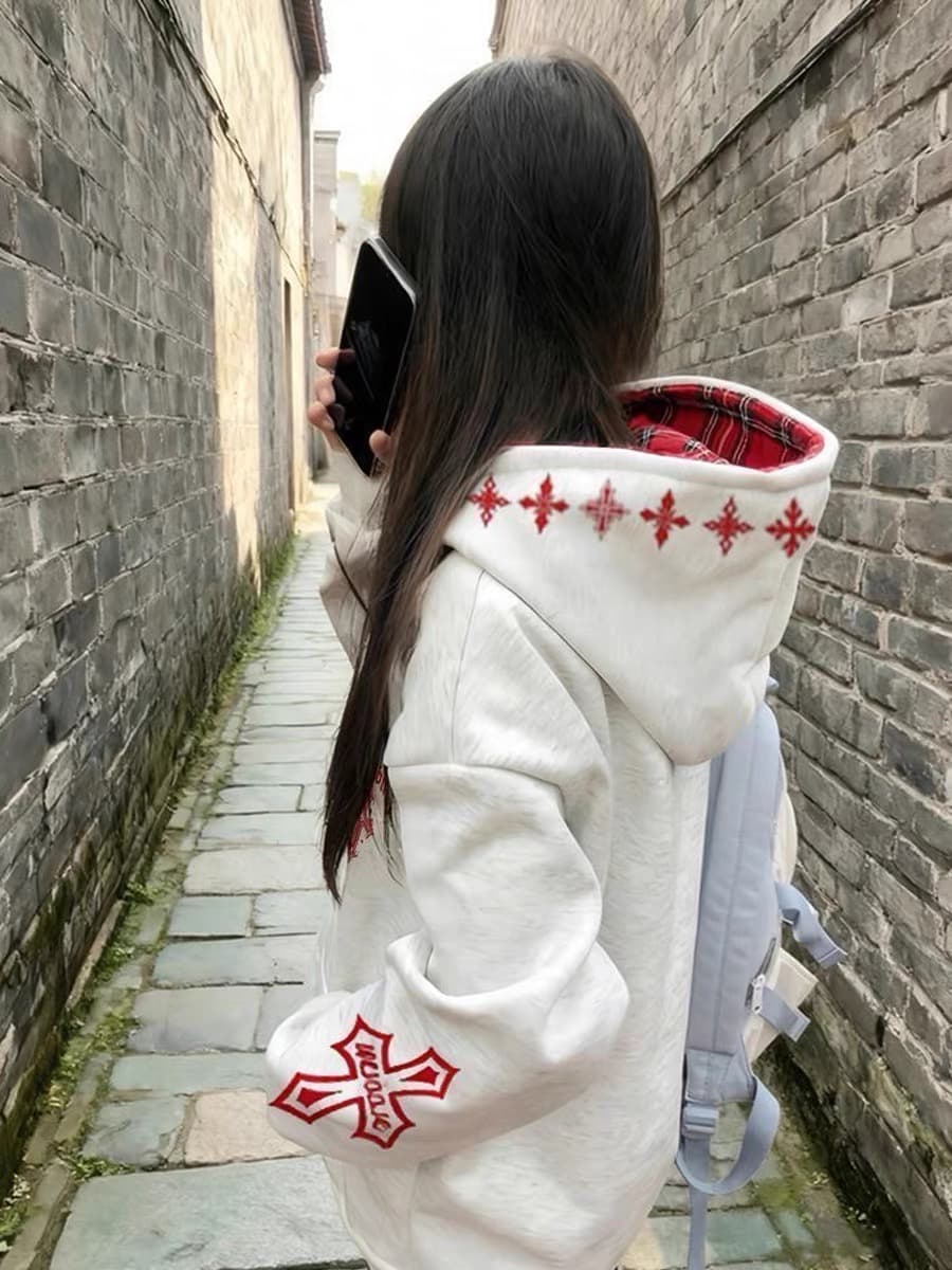 광저우 순수한 Mianhua 면 복합 얇은 스타일 털이 있는 모자 인사이드 원본 체크무늬 자수 상세 이미지 3