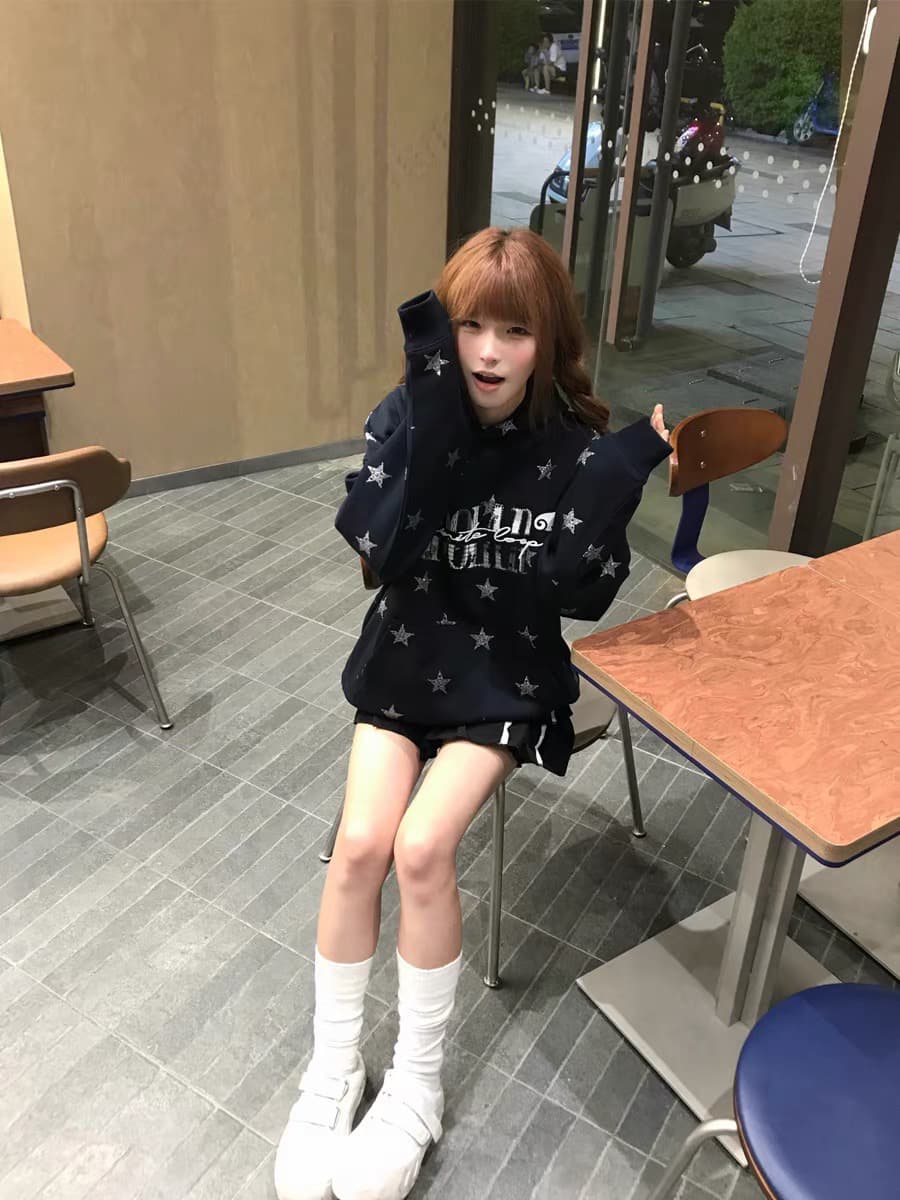얇은 스타일 순수한 Mianhua 면 복합 자수 후드티 이미지 2