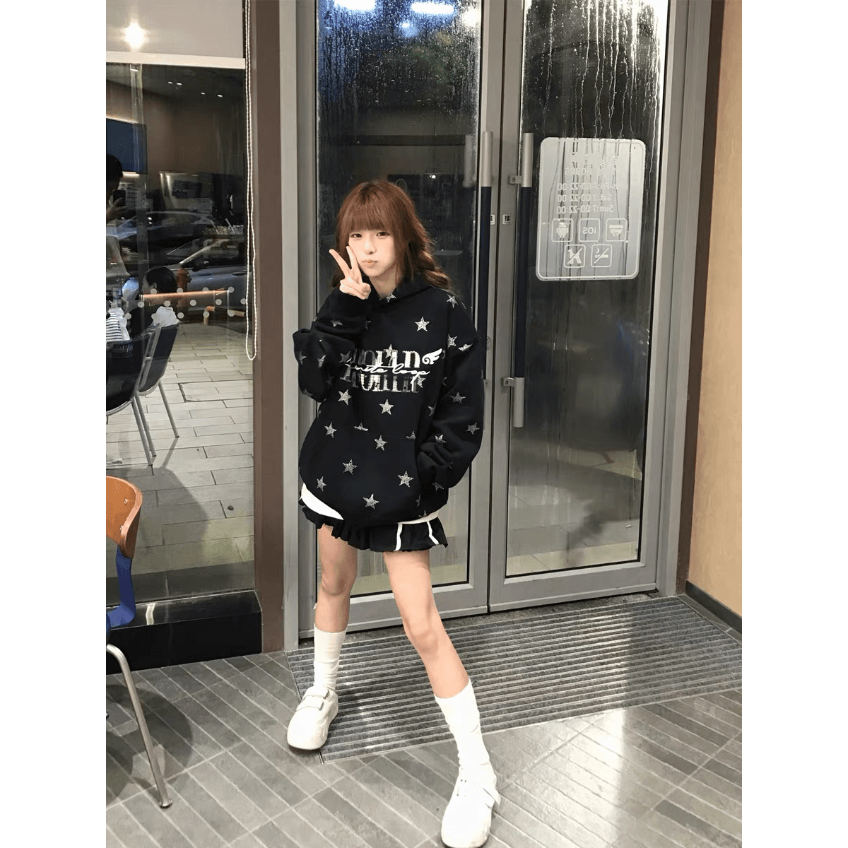 얇은 스타일 순수한 Mianhua 면 복합 자수 후드티 이미지 5