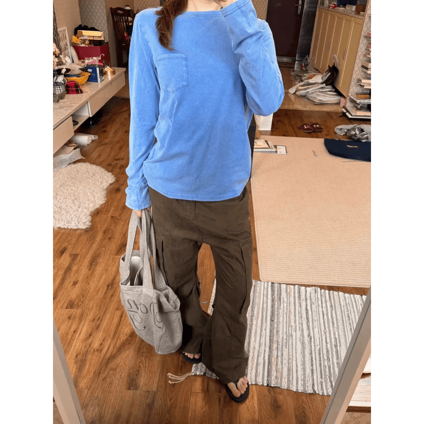 광저우 원단 워시 오래된 긴팔 이미지 5