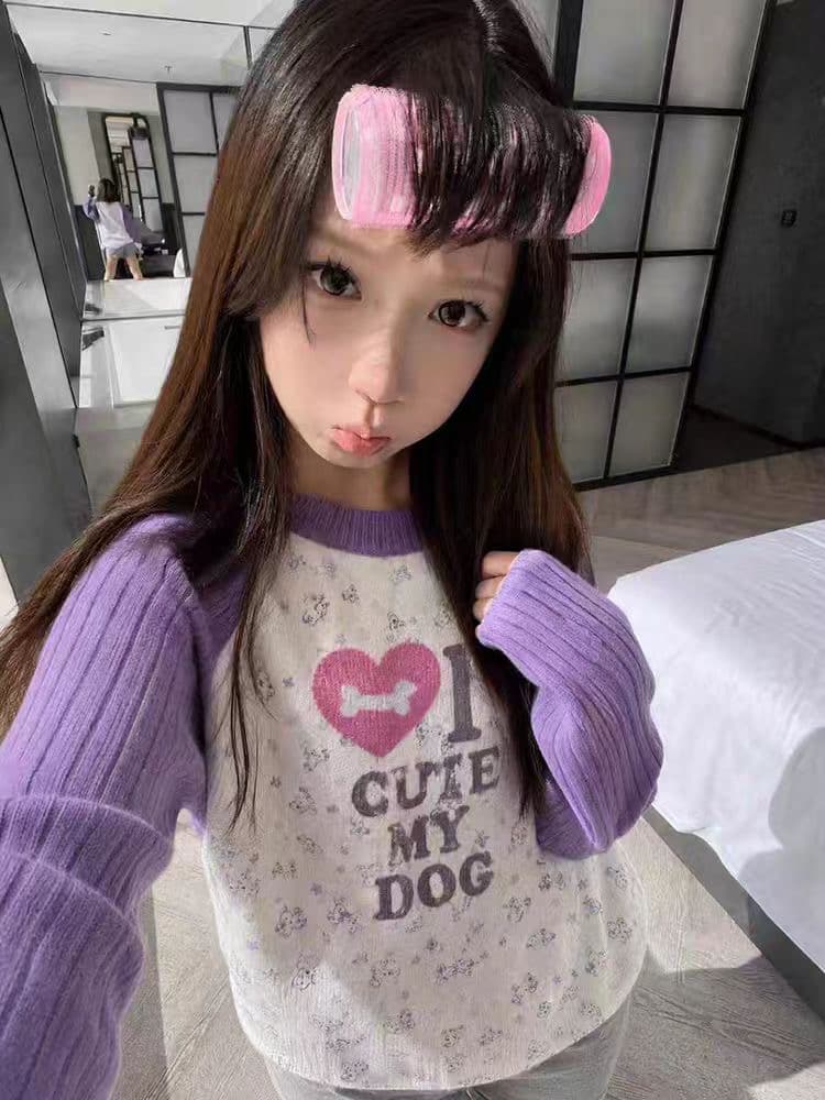 세 양 플러시 긴팔 스웨터 여자 상세 이미지 5
