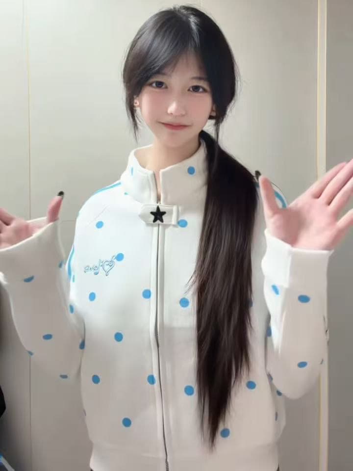 얇은 스타일 백금 지퍼 이후 패키지 칼라 순수한 Mianhua 면 복합 후드티 여성 이미지 2