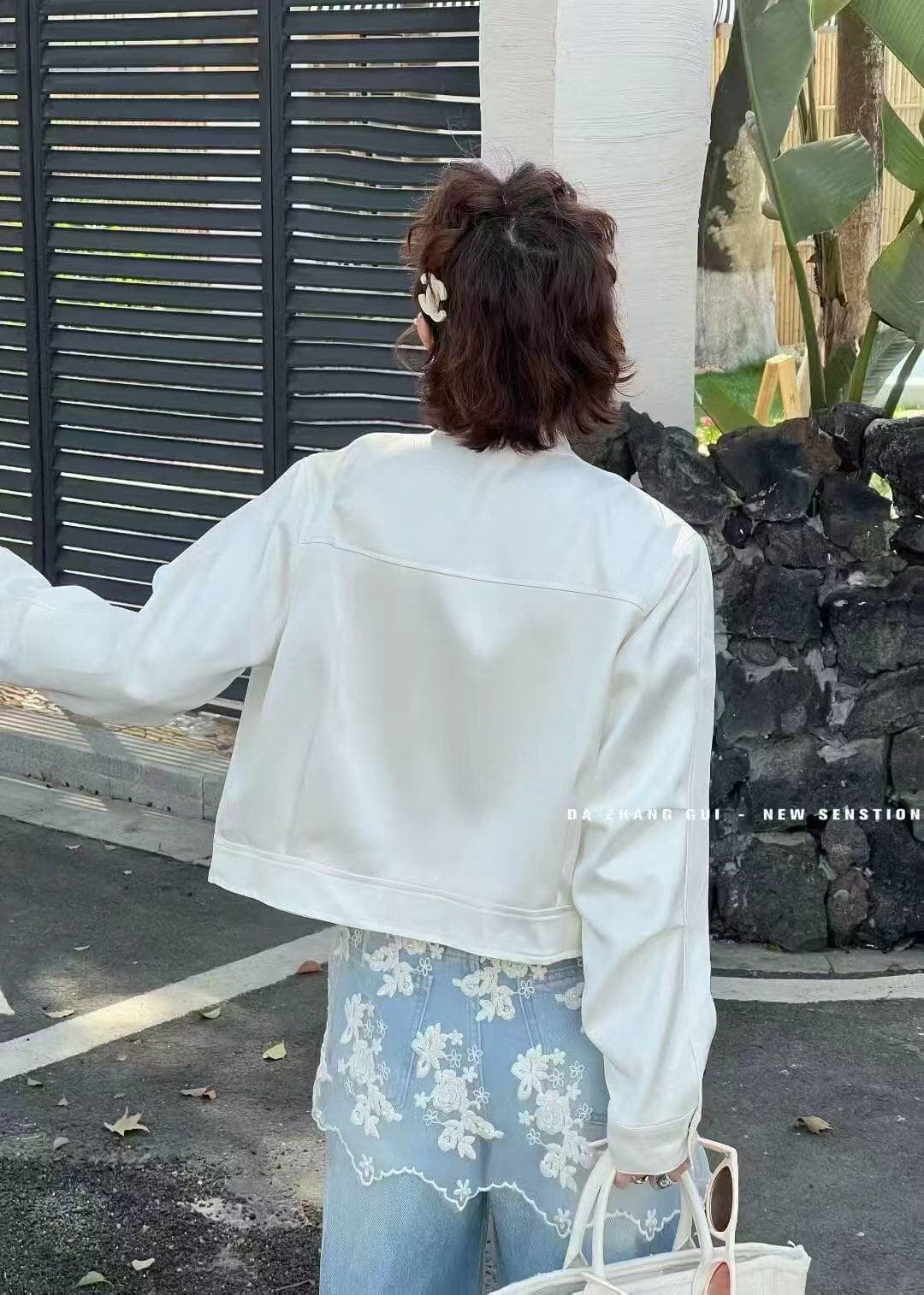 2026 봄 여름 새로운 천 어린이 26145 유럽 상품 레이스 랩스커트팬츠 슬림해 보이는 모통이 칼 바지 하이웨이스트 루즈핏 여성 청바지 상세 이미지 7