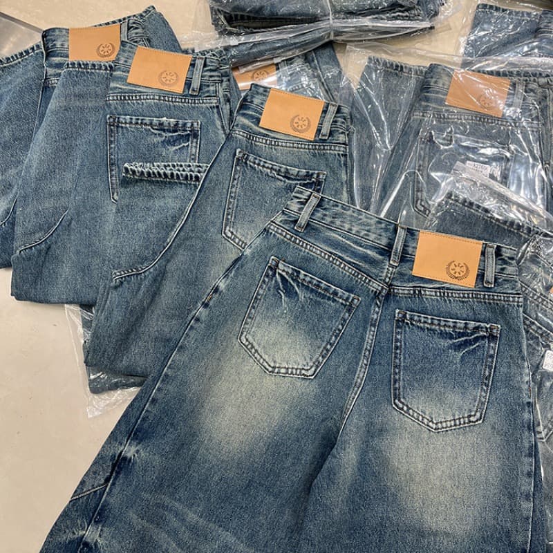 배 모양 몸 복음 자이언트 표지 넓적 다리 한국 jeans 워싱 8 점 바나나 바지 여성 루즈핏 슬림해 보이는 청바지 이미지 6