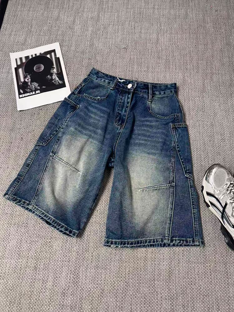2026 여름 새로운 핏 스타일 슈퍼 잘 생긴 레트로 마 오래된 봄 여름 하이웨이스트 핀치 Pleat 루즈핏 슬림해 보이는 데님 바지 상세 이미지 3