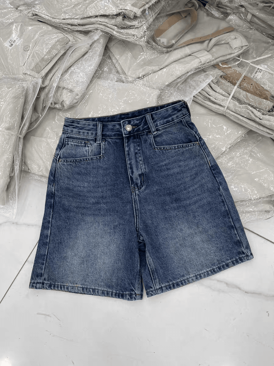 유럽 상품 jeans 여름 새로운 하이웨이스트 슬림해 보이는 이후 워크웨어 주머니 데님 반바지 여성 루즈핏 넓은 다리 바지 여성 상세 이미지 4