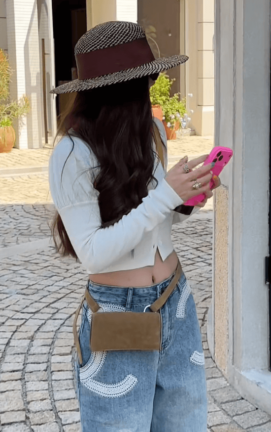 한 부서 레트로 블루 자수 넓은 다리 청바지 여성 여름 새로운 하이웨이스트 루즈핏 슬림해 보이는 캐주얼 스트레이트 바닥 청소 바지 상세 이미지 4