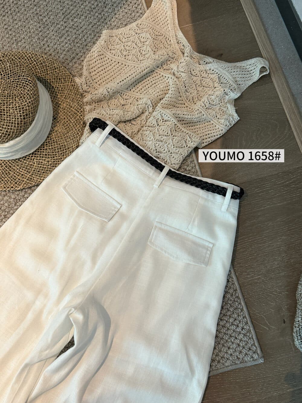 素心 블루 youmo 프로 피부 고급 질감 미니멀리즘 출퇴근 주간 실크 마 단색 9 포인트 스트레이트 팬츠 캐주얼 바지 상세 이미지 29