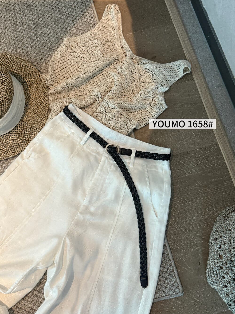 素心 블루 youmo 프로 피부 고급 질감 미니멀리즘 출퇴근 주간 실크 마 단색 9 포인트 스트레이트 팬츠 캐주얼 바지 상세 이미지 31