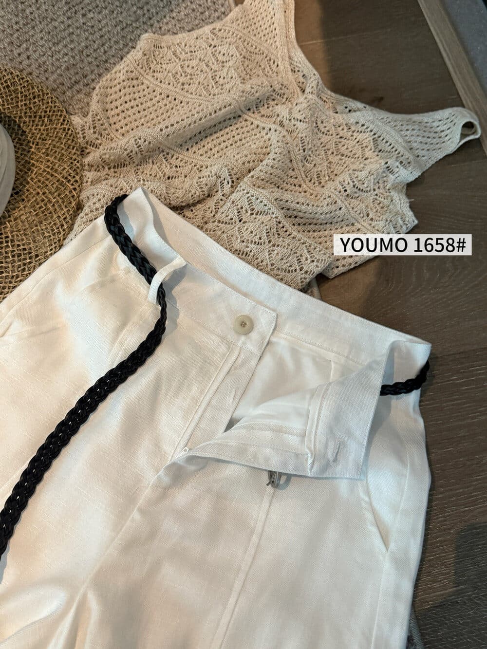 素心 블루 youmo 프로 피부 고급 질감 미니멀리즘 출퇴근 주간 실크 마 단색 9 포인트 스트레이트 팬츠 캐주얼 바지 상세 이미지 33