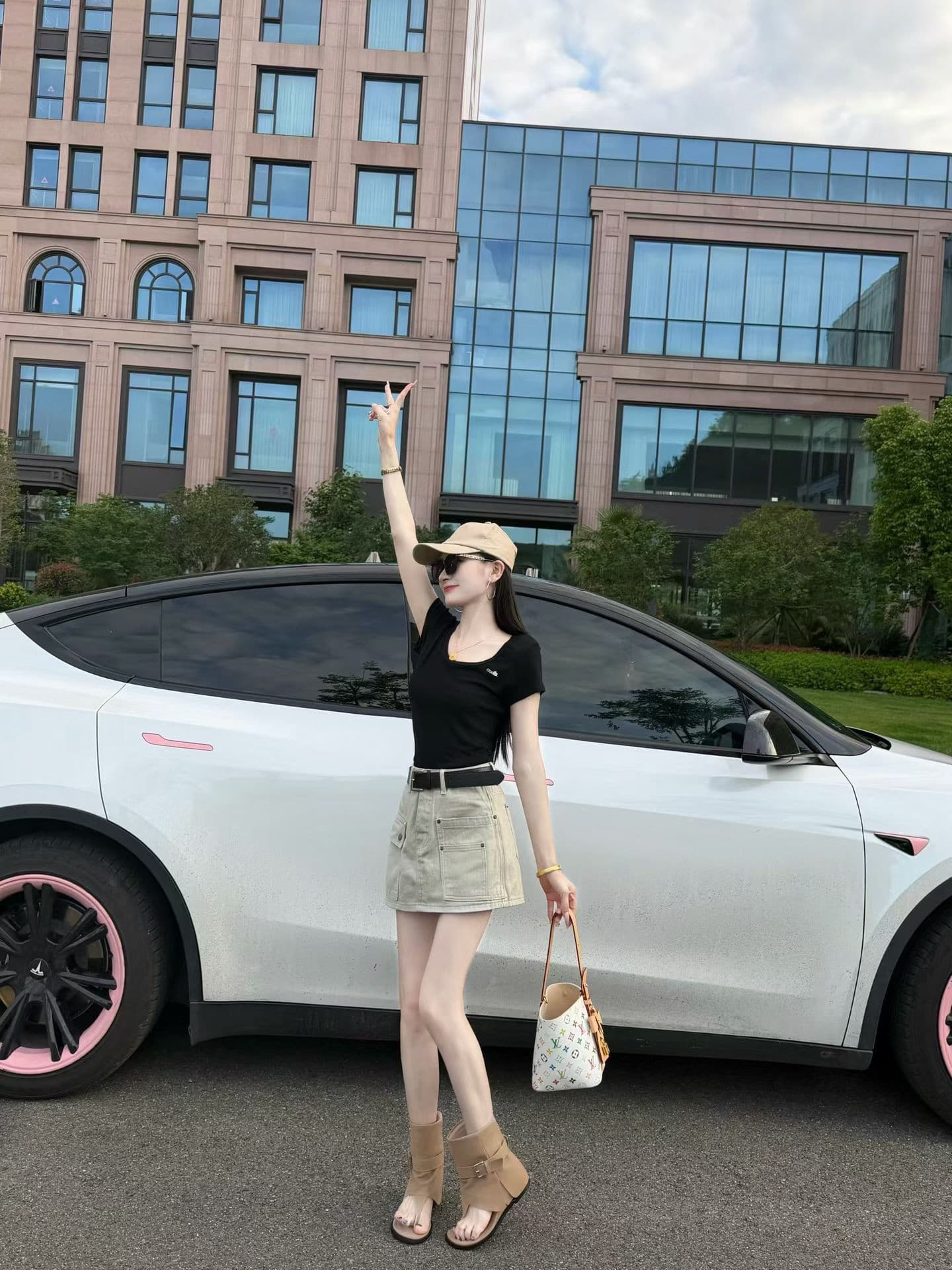 워크웨어 데님 반신 치마바지 여성 여름 얇은 스타일 2026 슈퍼 화재 하이웨이스트 작은 키 다용도 미니 스커트 상세 이미지 7