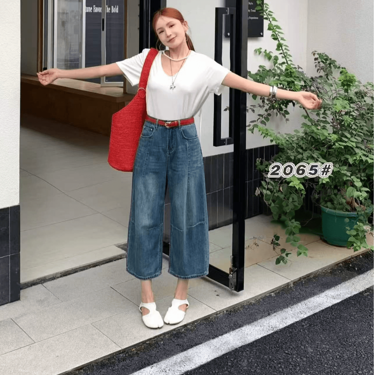 파란색 새로운 레트로 하이웨이스트 7 점 청바지 여성 여름 유럽 상품 작은 키 캐주얼 모통이 칼 바지 상세 이미지 3