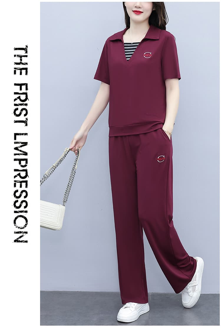 2026 년 새로운 빅 사이즈 여성 의류 여름 표지 배 슬림해 보이는 외국 가스 다용도 긴팔 연령 감소 캐주얼 패션 세트 상세 이미지 36