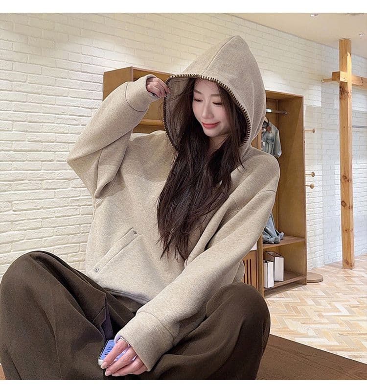 실사 특별 가격 찹쌀 플러시 복합 진짜 슈퍼 460 그램 털이 있는 후드티 가을 겨울 새로운 루즈핏 후드 보온 맨위 상세 이미지 2