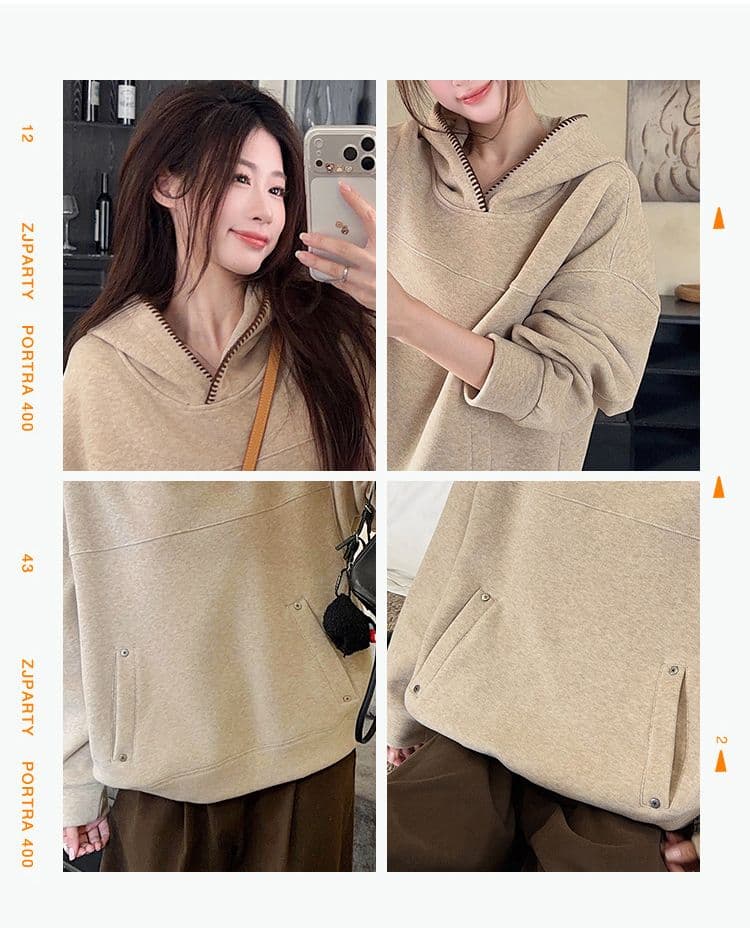실사 특별 가격 찹쌀 플러시 복합 진짜 슈퍼 460 그램 털이 있는 후드티 가을 겨울 새로운 루즈핏 후드 보온 맨위 상세 이미지 6