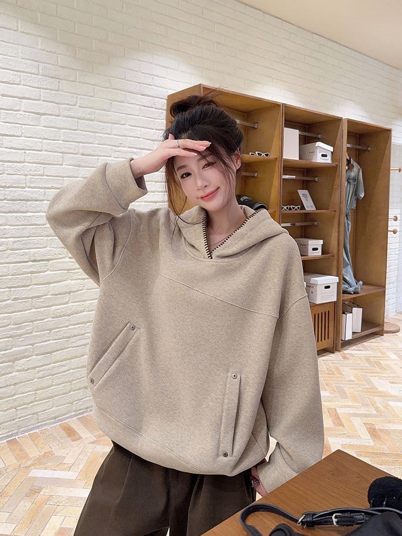 실사 특별 가격 찹쌀 플러시 복합 진짜 슈퍼 460 그램 털이 있는 후드티 가을 겨울 새로운 루즈핏 후드 보온 맨위 상세 이미지 22