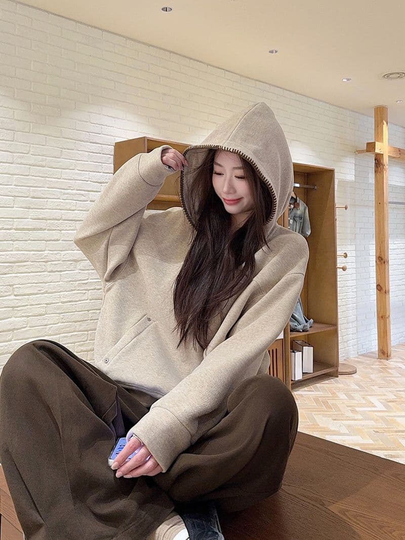 실사 특별 가격 찹쌀 플러시 복합 진짜 슈퍼 460 그램 털이 있는 후드티 가을 겨울 새로운 루즈핏 후드 보온 맨위 상세 이미지 23