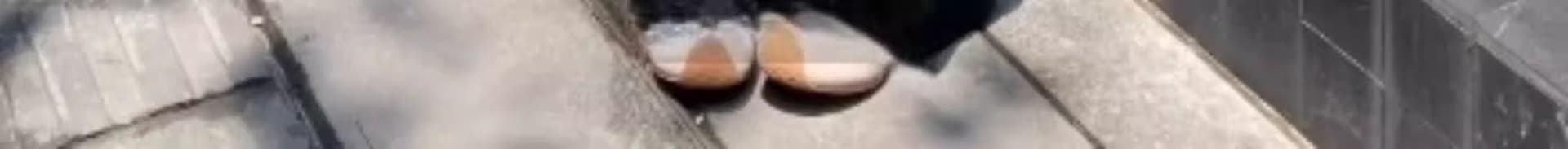발레 바지 레이스 패치워크 얇은 스타일 캐주얼 바지 다용도 슬림해 보이는 디자인 센스 검정색 와이드 레그 팬츠 긴 바지 상세 이미지 3