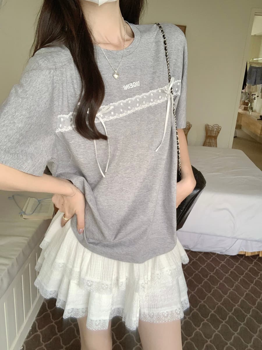 실사 순면 루즈핏 출퇴근 여름 인터넷 색상 품격 슬림해 보이는 연령 감소 다용도 한국 스타일 라운드 넥 풀오버 티셔츠 맨위 상세 이미지 6