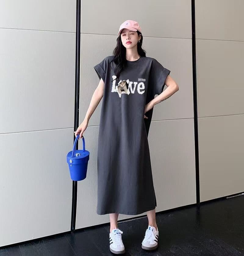 한국 대외 무역 일본식 ins 바람 여름 프린트 스트레이트 치마 다용도 반팔 드레스 Feifei 소매 상세 이미지 6
